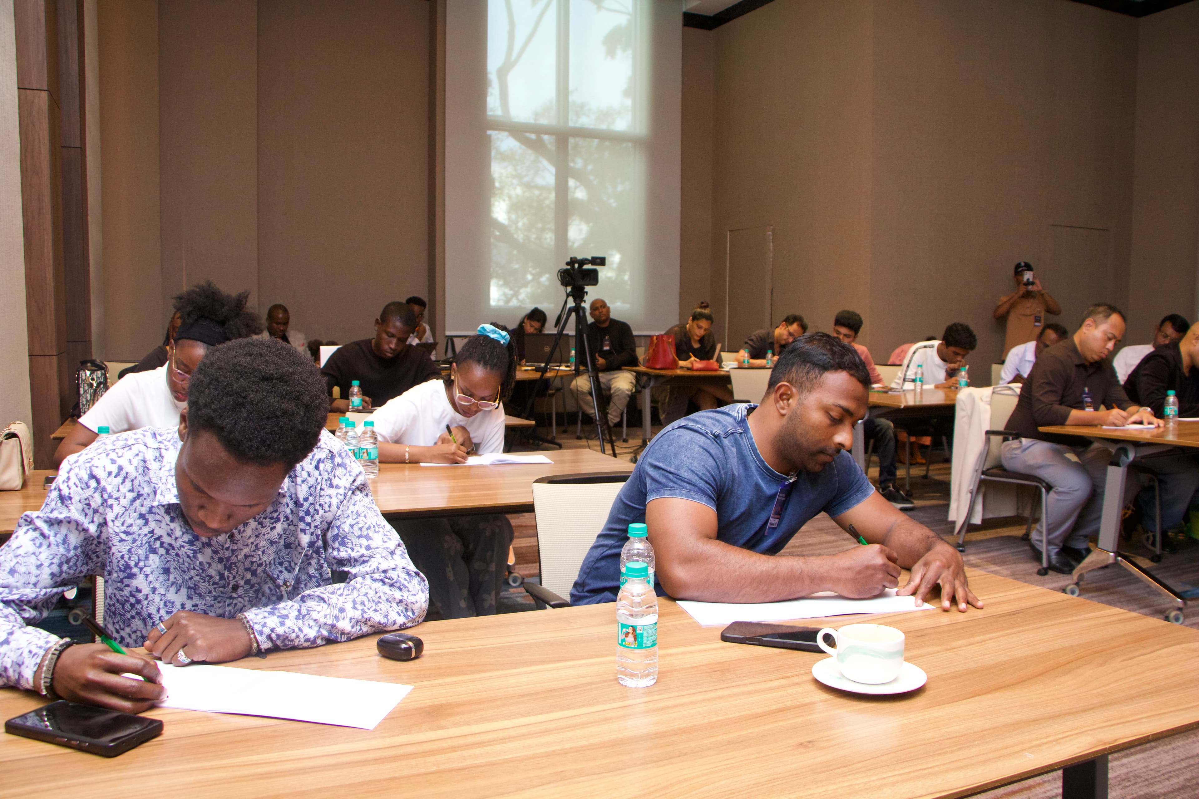 Participants applying TRANSFORM principles during a writing exercise